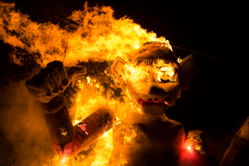 ‘Old Man Gloom’ goes up in flames at the 93rd Annual Burning Of The Zozobra on September 1, 2017 in Santa Fe, New Mexico. (Photo by Adria Malcolm/Getty Images)